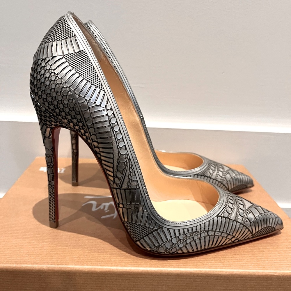 Christian Loubotin Kristali 120 - Version Silver - Size 37.5 - Brand New